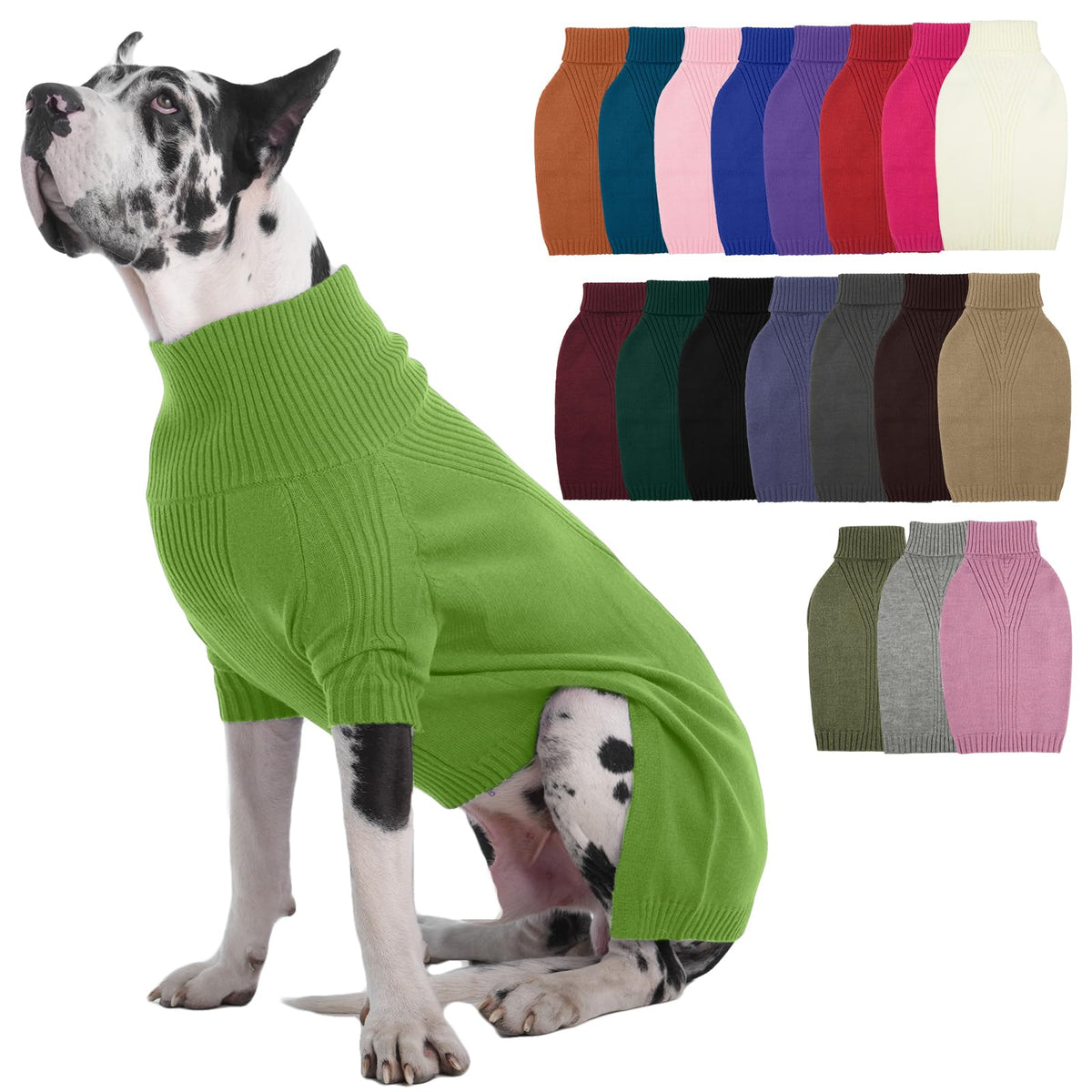 IECOii Dog Sweater,Thermal Knitted Dog Sweaters Turtleneck with Sleeve