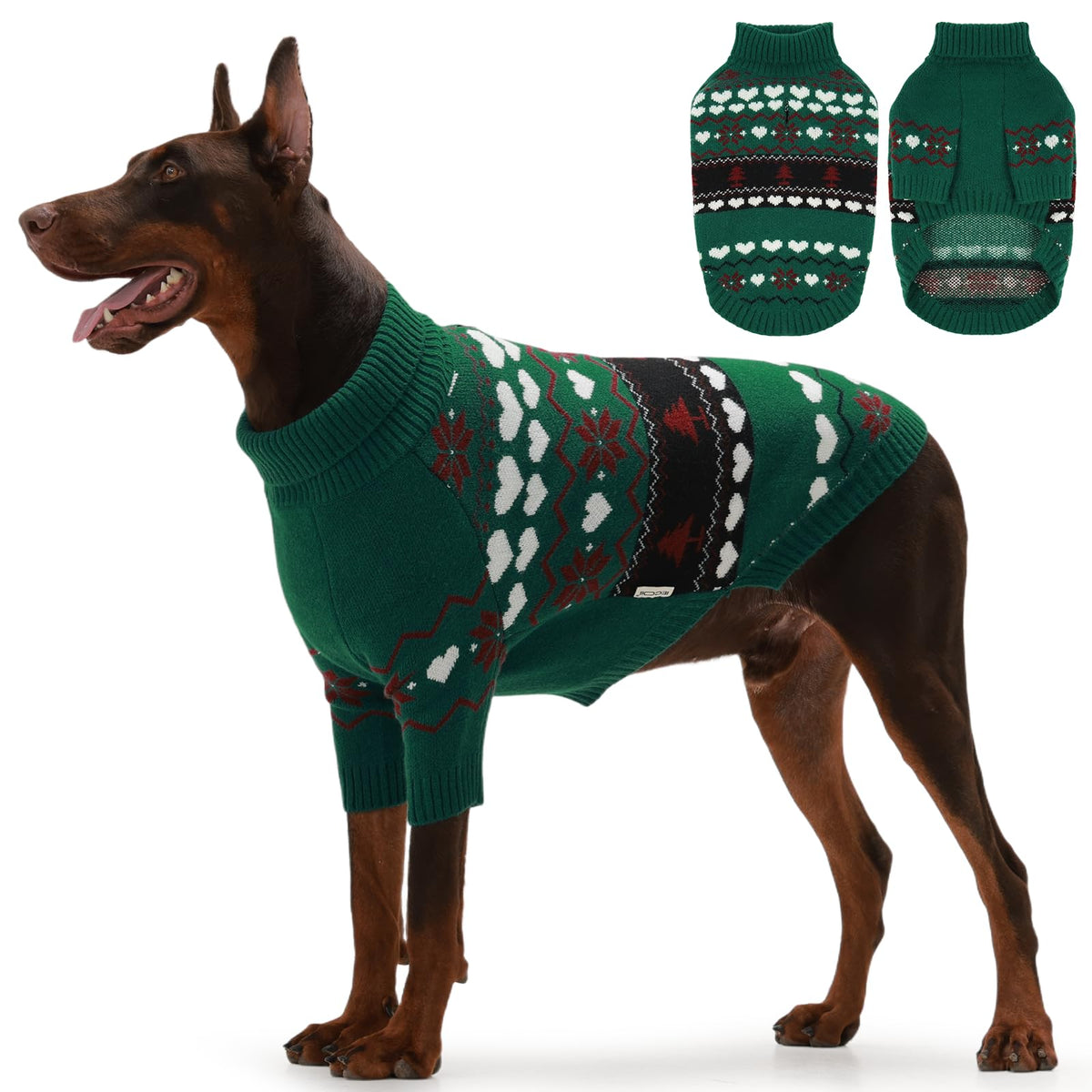 IECOii Dog Sweater,Thermal Knitted Dog Sweaters Turtleneck with Sleeve