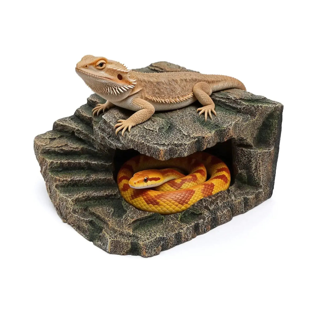 Resin Basking Platform and Reptile Hideout for Terrarium by REPTITRIP