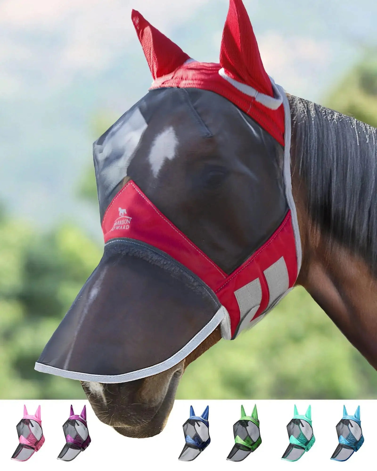 Harrison Howard Pro Luminous Horse Fly Mask Large Eye Space Full Face UV Protection for Horse by Harrison Howard