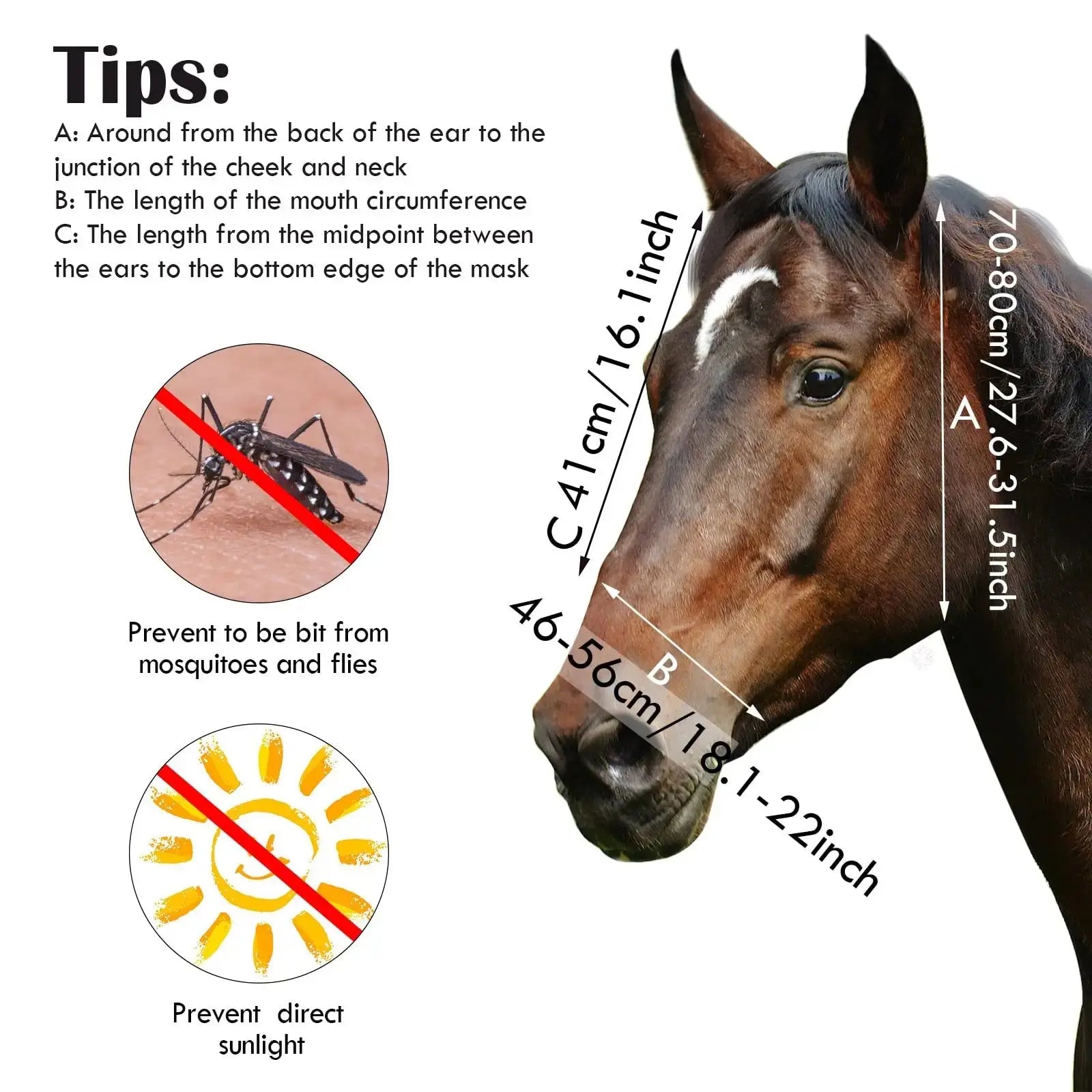 Sanwuta Horse Fly Masks with Ears, Breathable Mesh UV Protection Horse Face Masks, Soft Elastic Comfortable Fit for Riding Outdoor Summer Supplies Bulk by Sanwuta