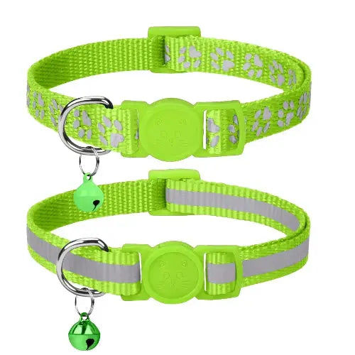 Taglory Reflective Cat Collar Breakaway with Bell, High Visibility Night Strip, Lightweight Adjustable Nylon Collar for Boy Girl Cats, 2 Pack by Taglory