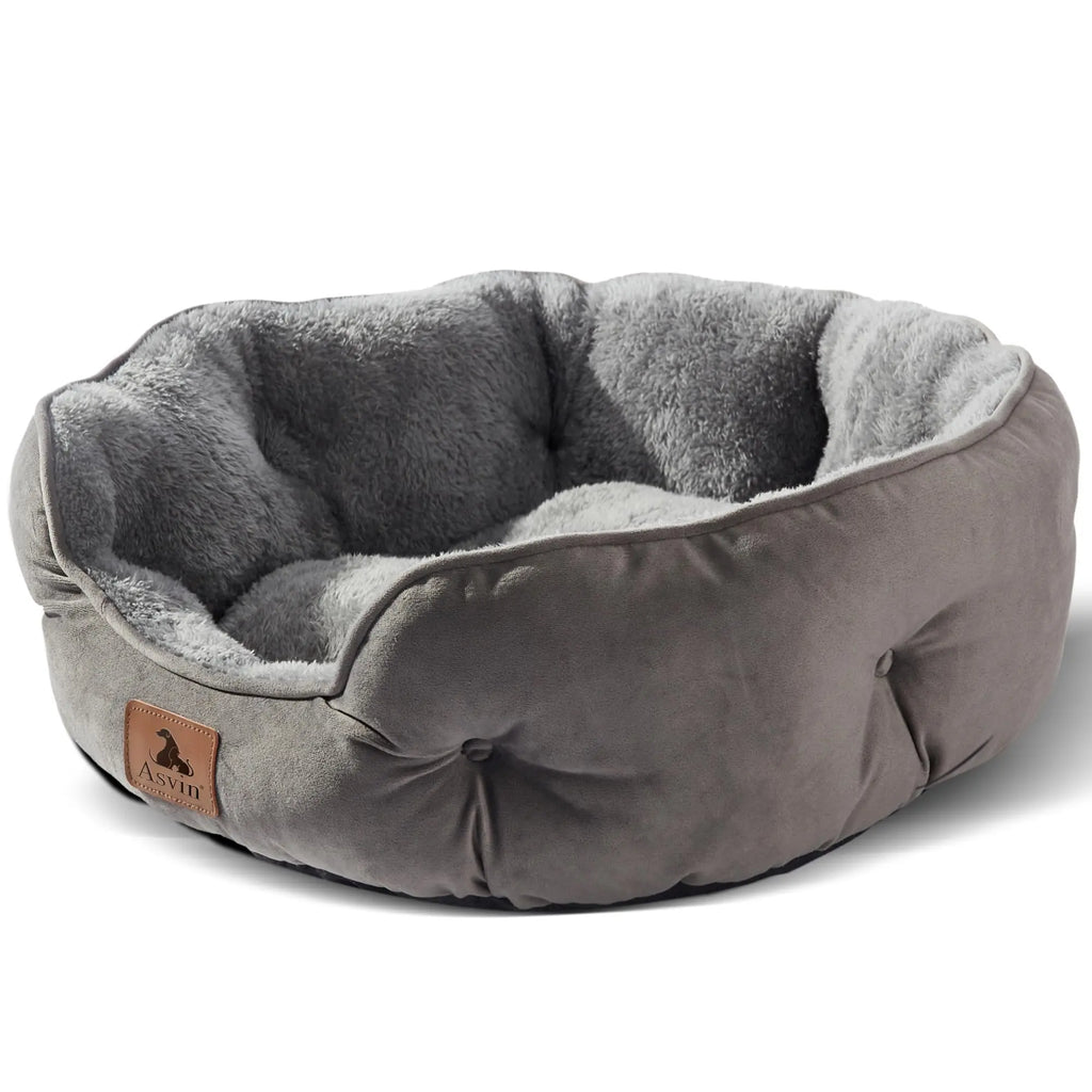 Asvin Dog Bed, Cat Beds for Indoor Cats, Pet Bed for Puppy and Kitty, Extra Soft & Machine Washable with Anti-Slip & Water-Resistant Oxford Bottom by Asvin