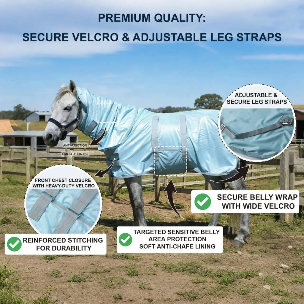 Gallopoff Mini Horse & Pony Mesh Fly Sheet with Neck & Belly Wrap by Gallopoff