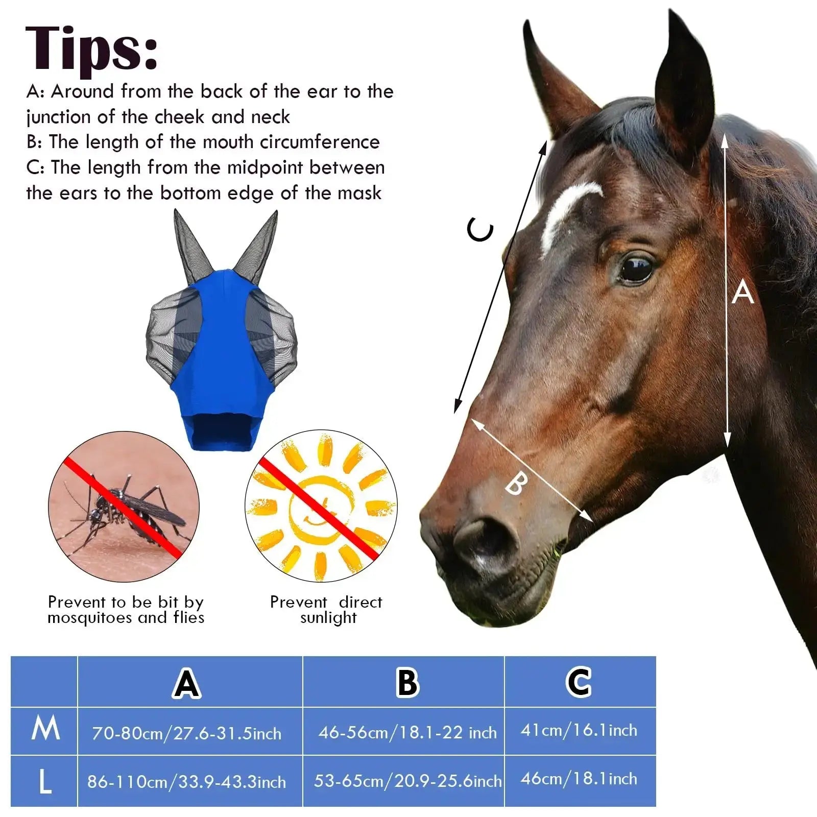 Frienda 4 Pcs Horse Fly Mask with Ear by Frienda