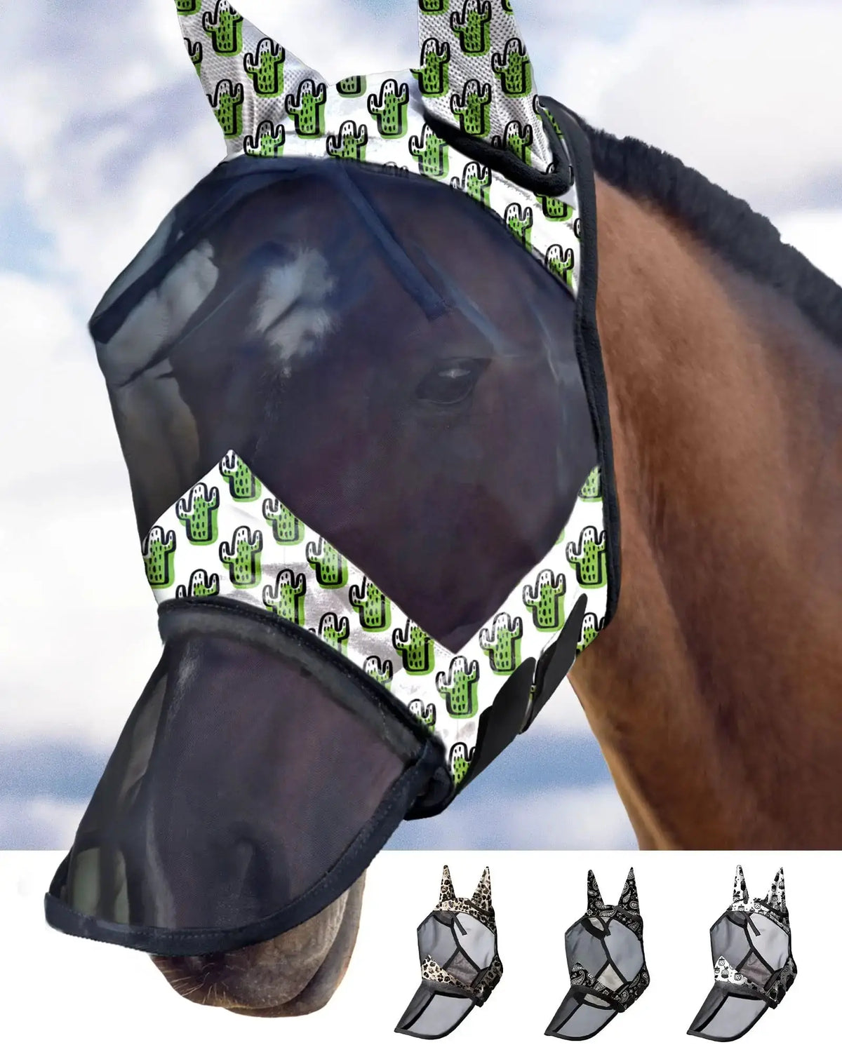 Harrison Howard LumiVista Horse Fly Mask Long Nose with Ears UV Protection for Horse by Harrison Howard