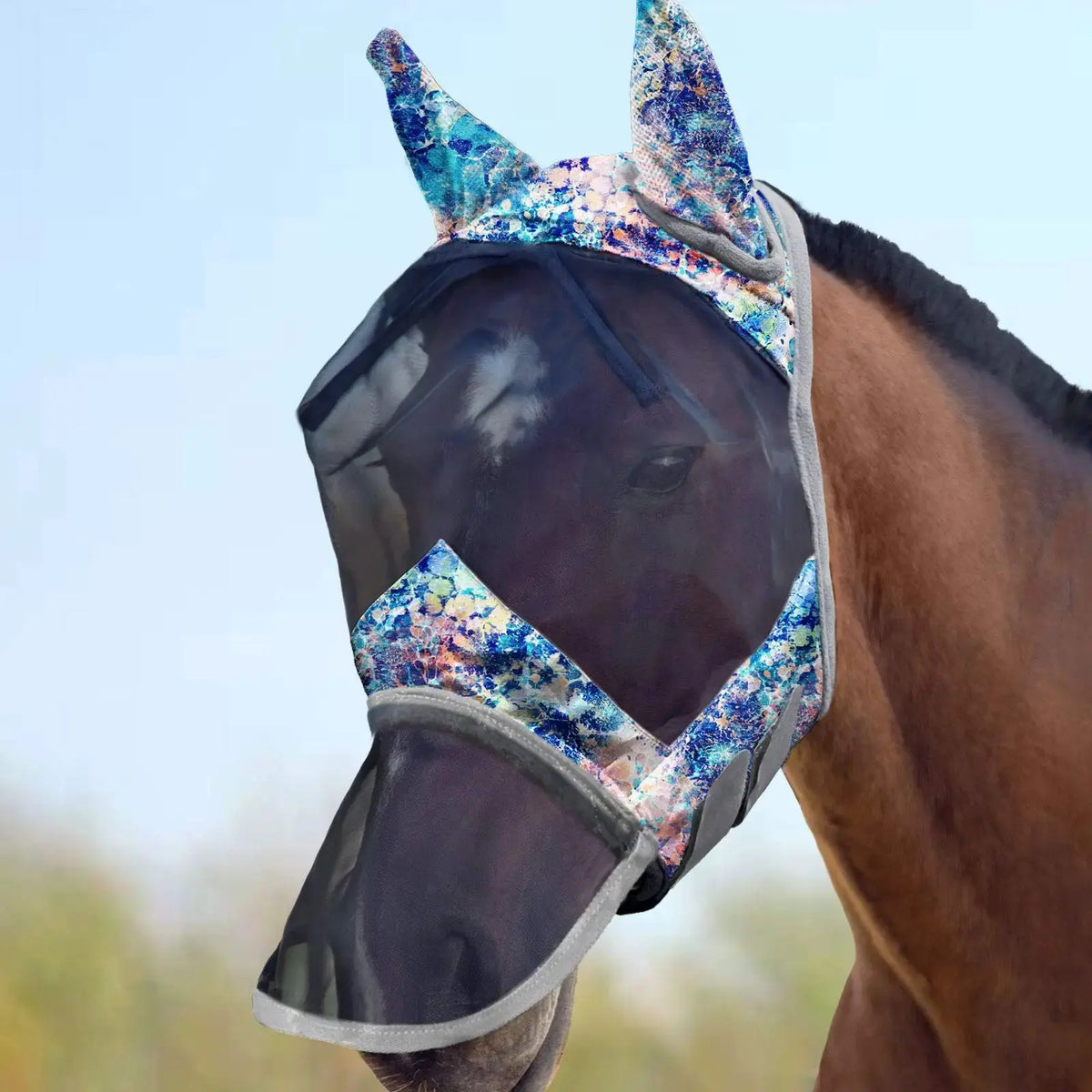 Harrison Howard LumiVista Horse Fly Mask Long Nose with Ears UV Protection for Horse by Harrison Howard