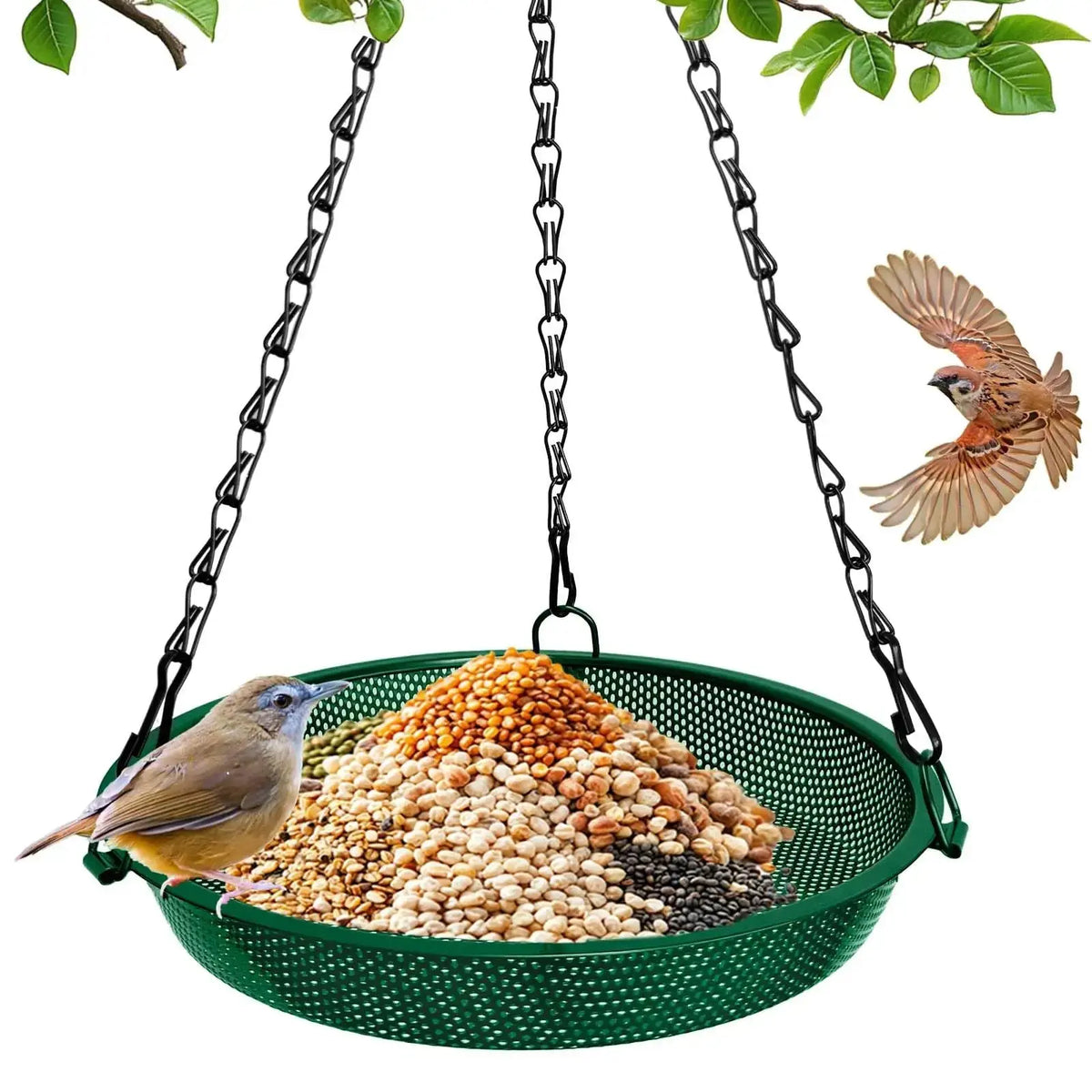 Hanging Bird Feeder, Metal Mesh Seed Tray Bird Feeders for Outdoors Garden Yard to Attract Wild Birds by VIHSIPR