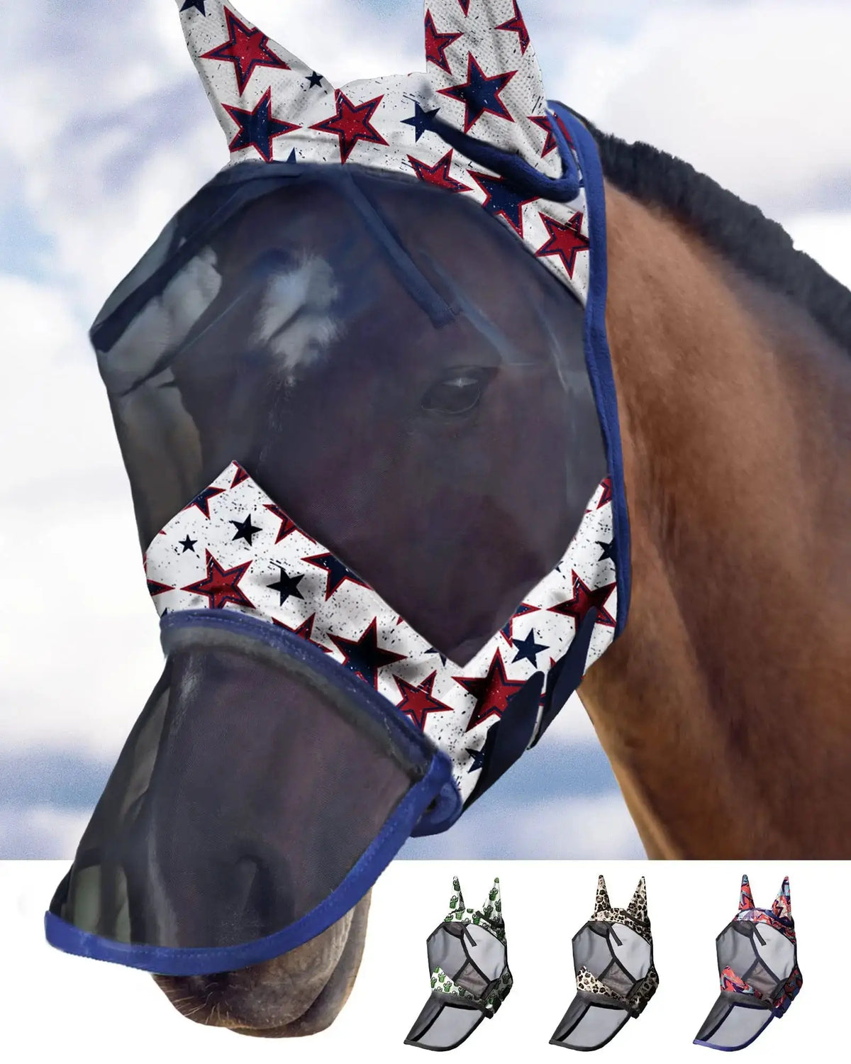 Harrison Howard LumiVista Horse Fly Mask Long Nose with Ears UV Protection for Horse by Harrison Howard