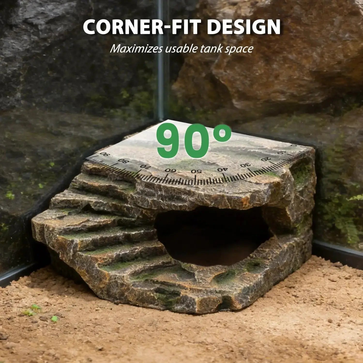 Resin Basking Platform and Reptile Hideout for Terrarium by REPTITRIP