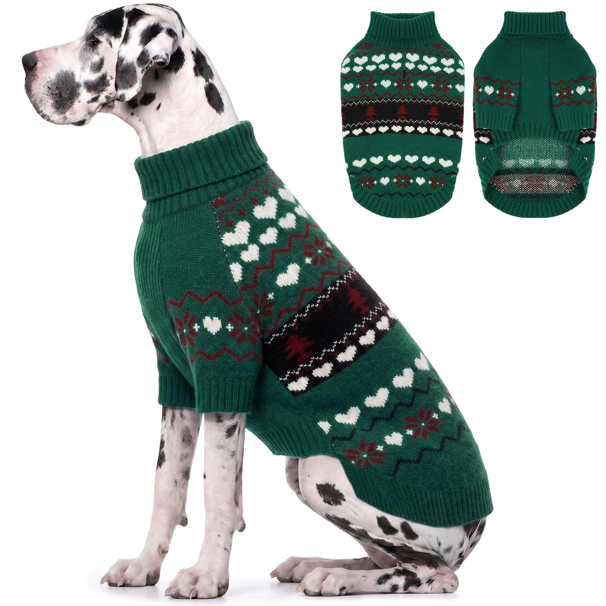 IECOii Dog Sweater,Thermal Knitted Dog Sweaters Turtleneck with Sleeve