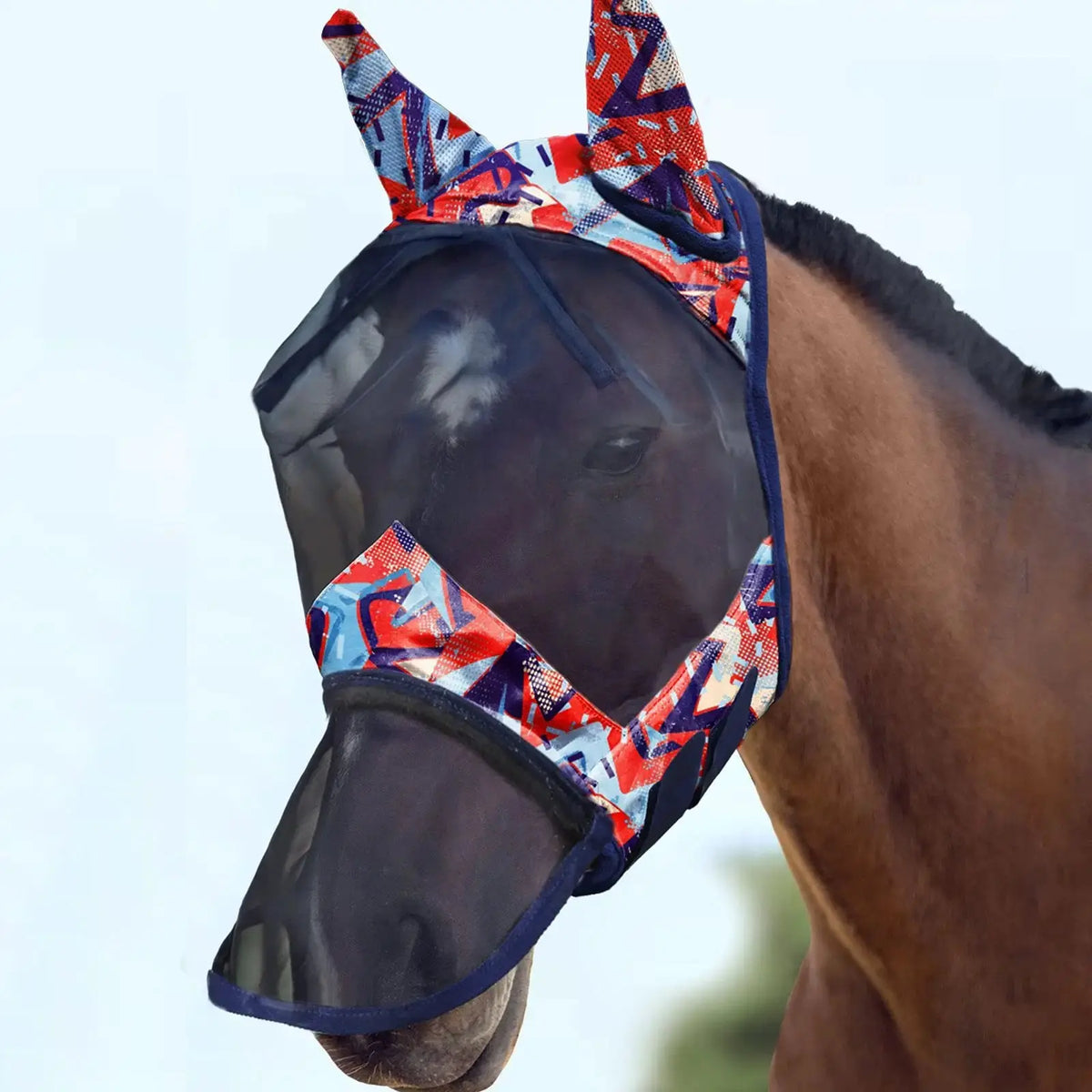 Harrison Howard LumiVista Horse Fly Mask Long Nose with Ears UV Protection for Horse by Harrison Howard