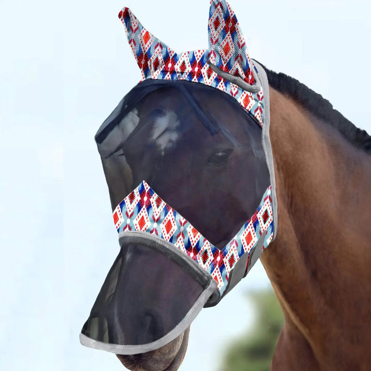 Harrison Howard LumiVista Horse Fly Mask Long Nose with Ears UV Protection for Horse by Harrison Howard