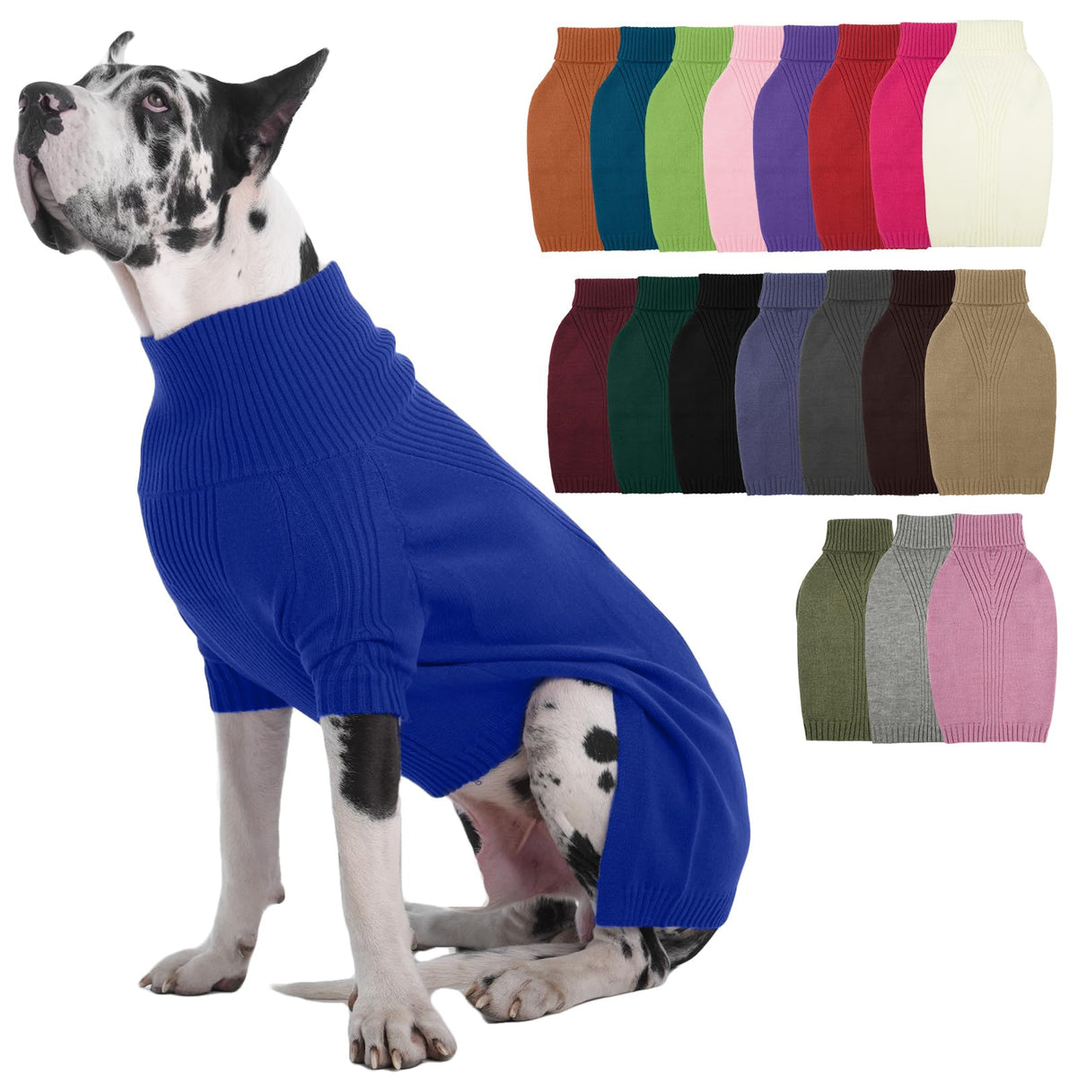IECOii Dog Sweater,Thermal Knitted Dog Sweaters Turtleneck with Sleeve