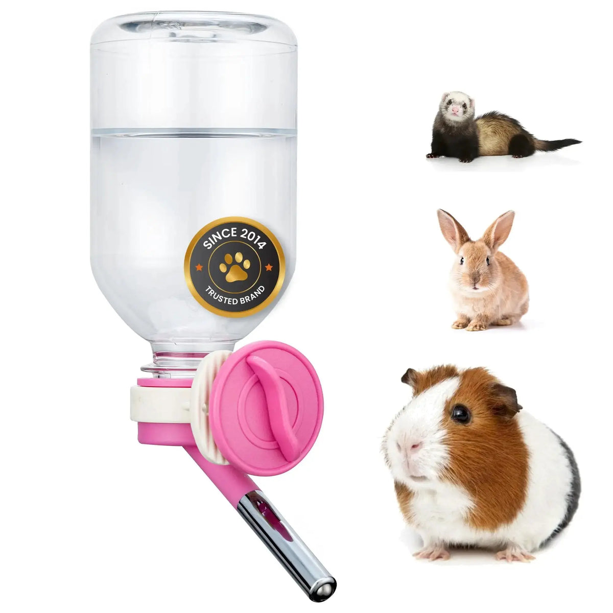 Choco Nose Patented No-Drip Water Bottle/Feeder for Hamsters/Hedgehogs/Gliders/Rats/Mice/Other Small Pets and Animals - for Cages, Crates or Wall Mount by Choco Nose