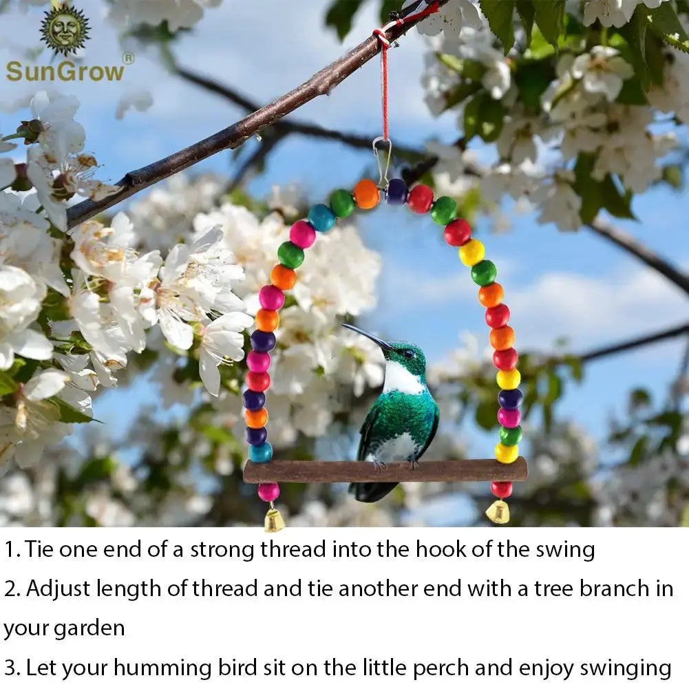 SunGrow Bird Swing and Fun Bundle, Keep Birds from Hatching Plans for World Domination with Joyful Colorful Items for Love Birds, Conures, Cockatiels, Finches, and Parakeets - FurrBaby Necessities