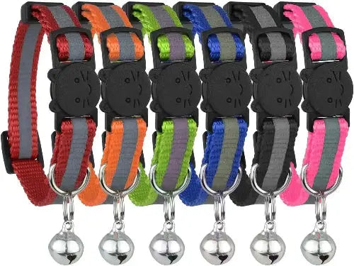 Bemix Pets Cat Collar Stars and Moon, Reflective with Bell, Solid & Safe Collars for Cats, Nylon, Kitty Collars, Pet Collar, Breakaway Cat Collar by Bemix Pets