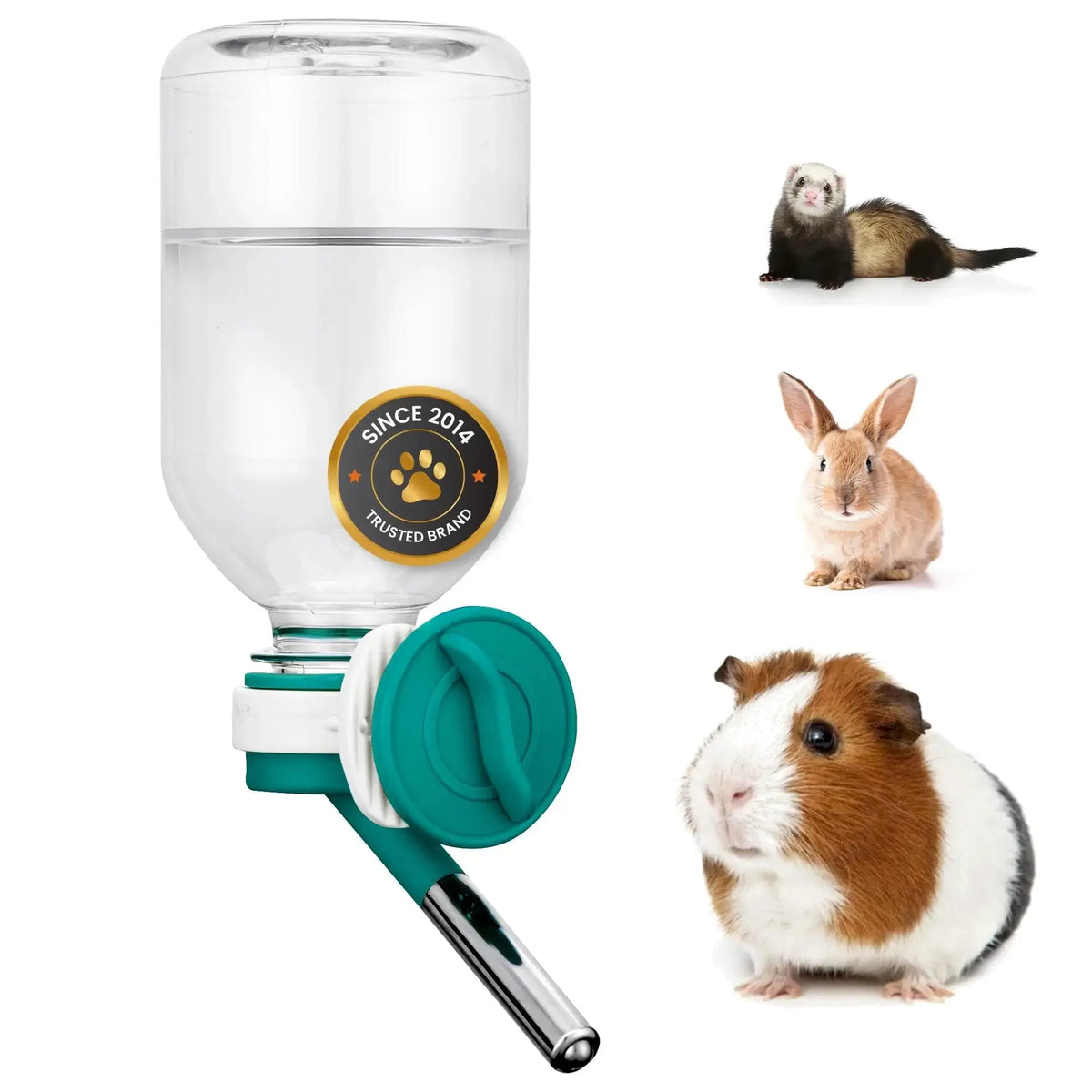 Choco Nose Patented No-Drip Water Bottle/Feeder for Hamsters/Hedgehogs/Gliders/Rats/Mice/Other Small Pets and Animals - for Cages, Crates or Wall Mount by Choco Nose