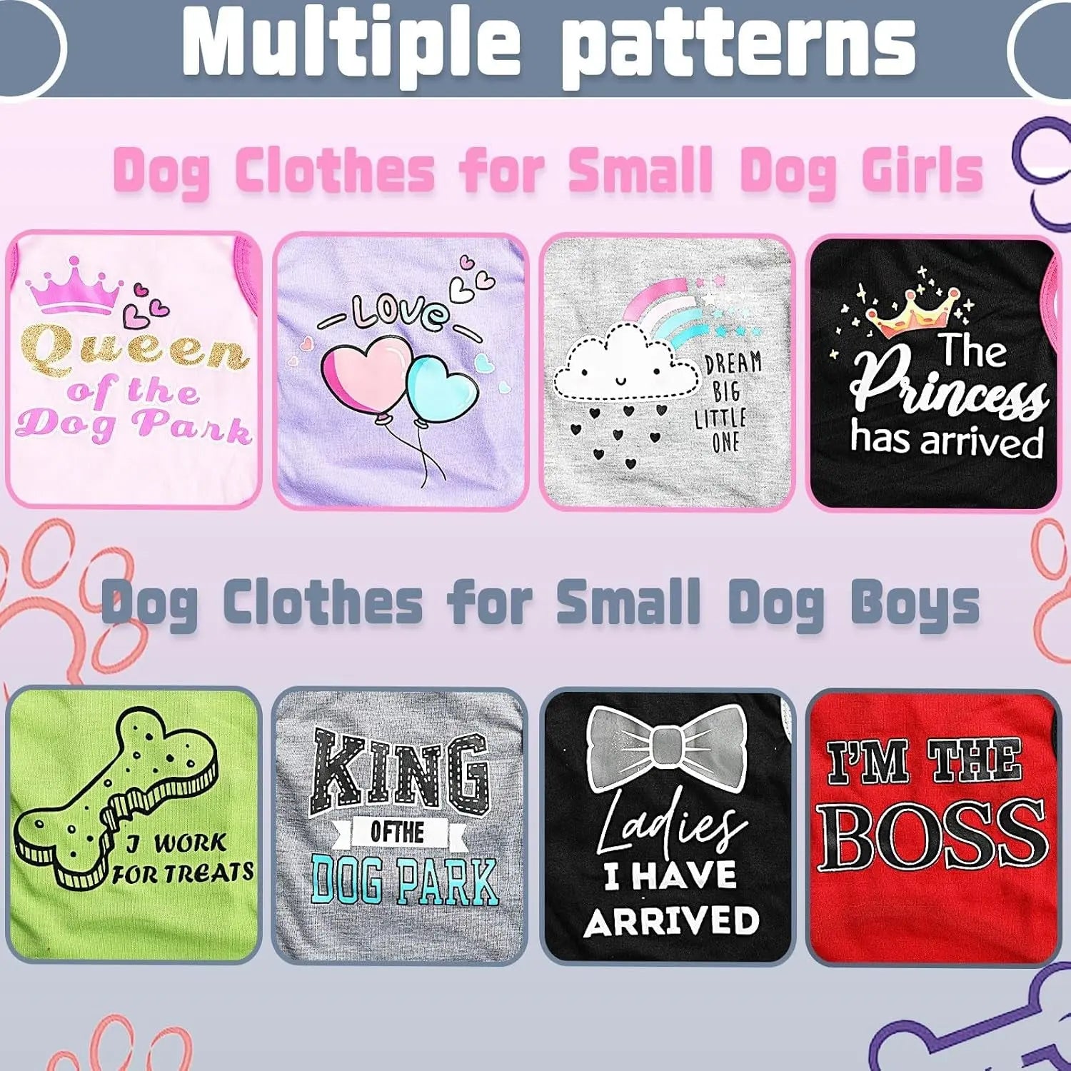 Small Dog Shirts — Cute Puppy Clothes for Chihuahua, Yorkie & Small Breeds | 4-Pack Wags & Whiskers Pet Supply