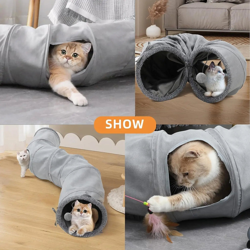 Cat Tunnel Toy for Cats & Small Pets Collapsible Interactive Play Tube Wags & Whiskers Pet Supply