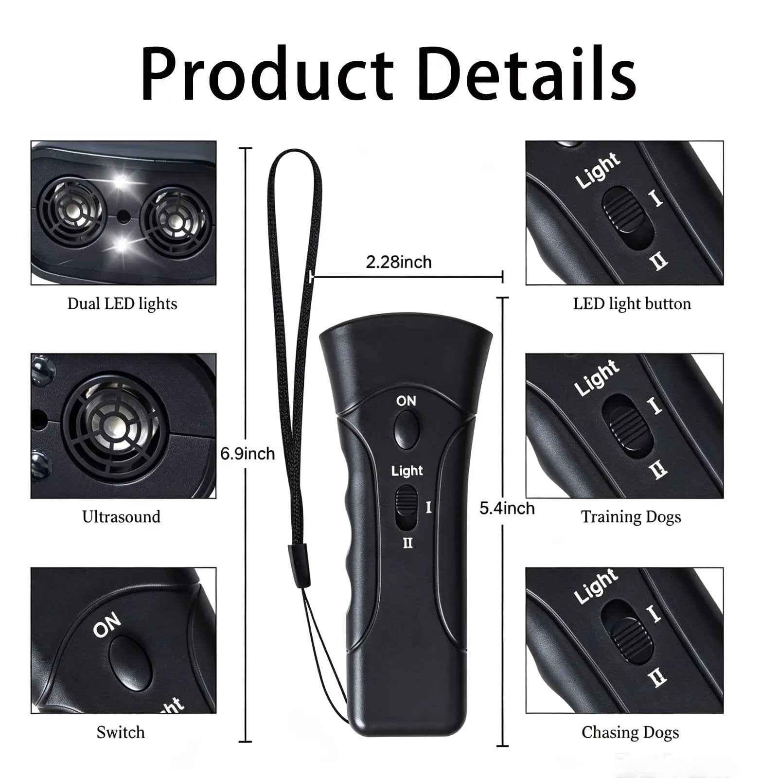 Trainer Ultrasonic For Dogs, Anti Barking Device, Portable Ultrasonic Dog Barking, Anti Barking Dog Training Device With Flashlight With LED Light, 3 Training Modes For Indoor Outdoor by Pet Zen