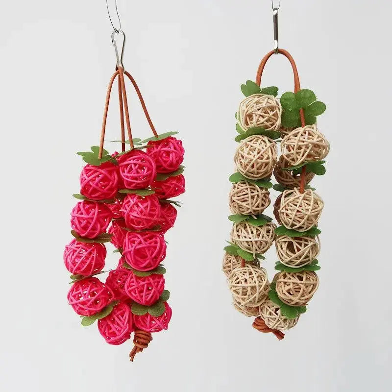 Rattan Chew Toy Balls Parrot Bird Cage Toys Non Toxic - FurrBaby Necessities
