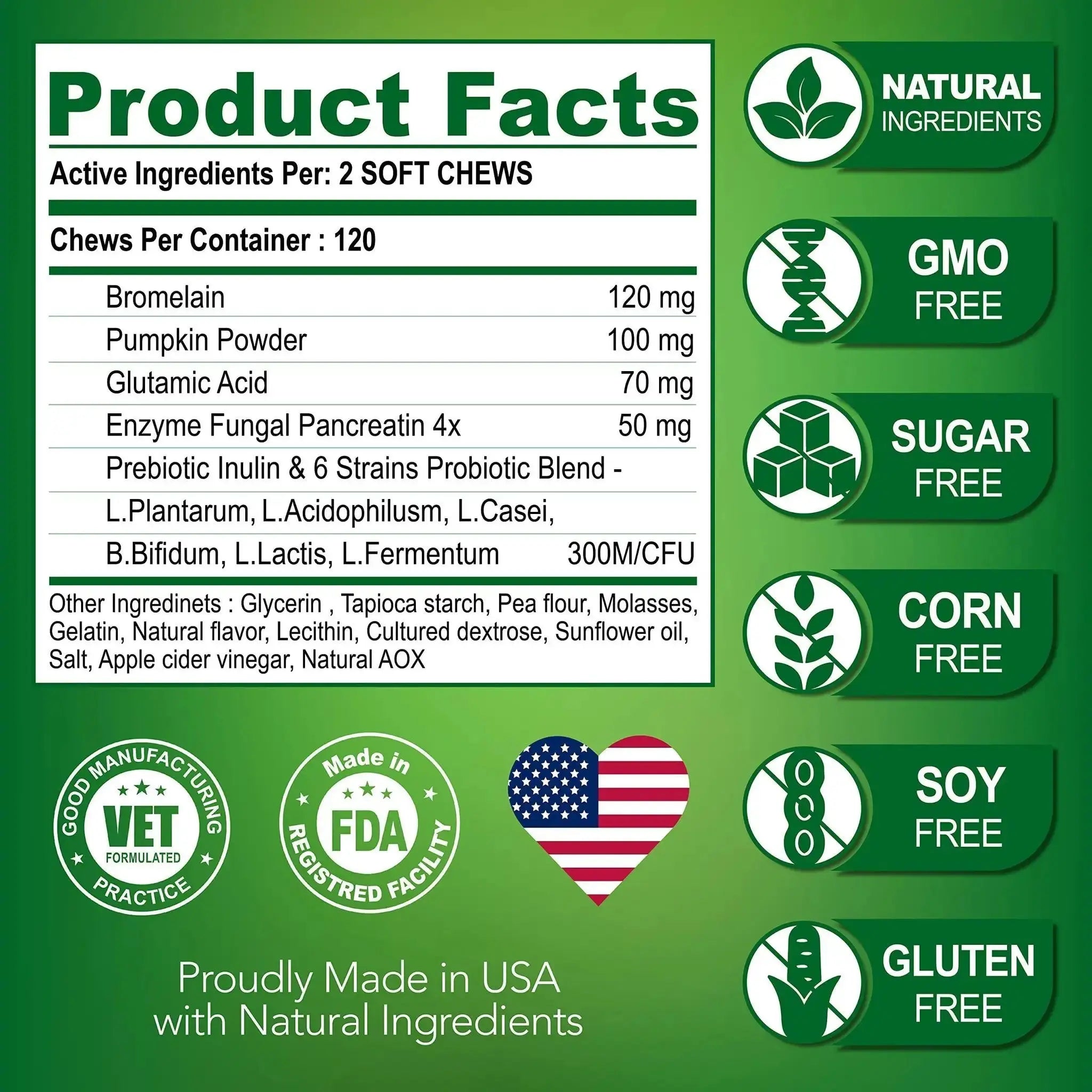 No Poo Chews for Dogs Coprophagia Stool-Eating Deterrent Probiotics 120 Count by Zamzamas
