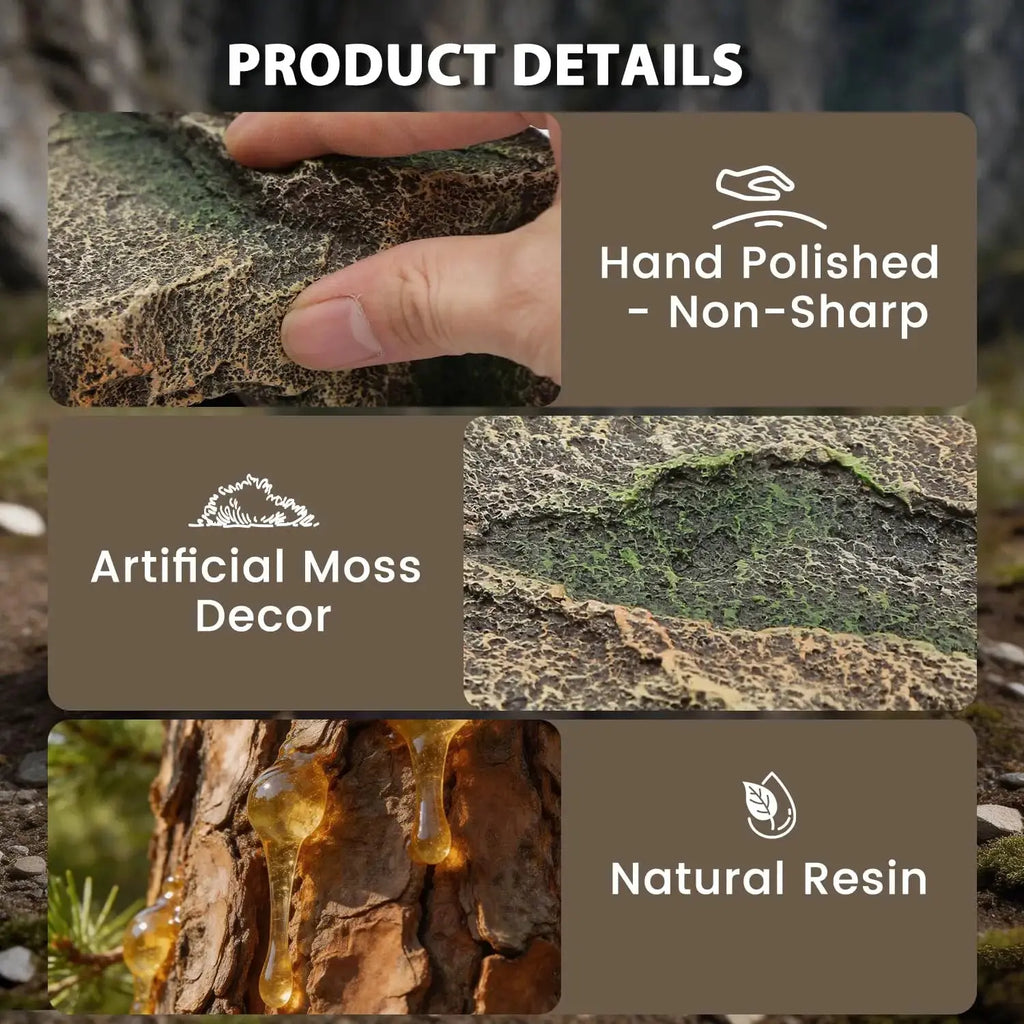 Resin Basking Platform and Reptile Hideout for Terrarium by REPTITRIP