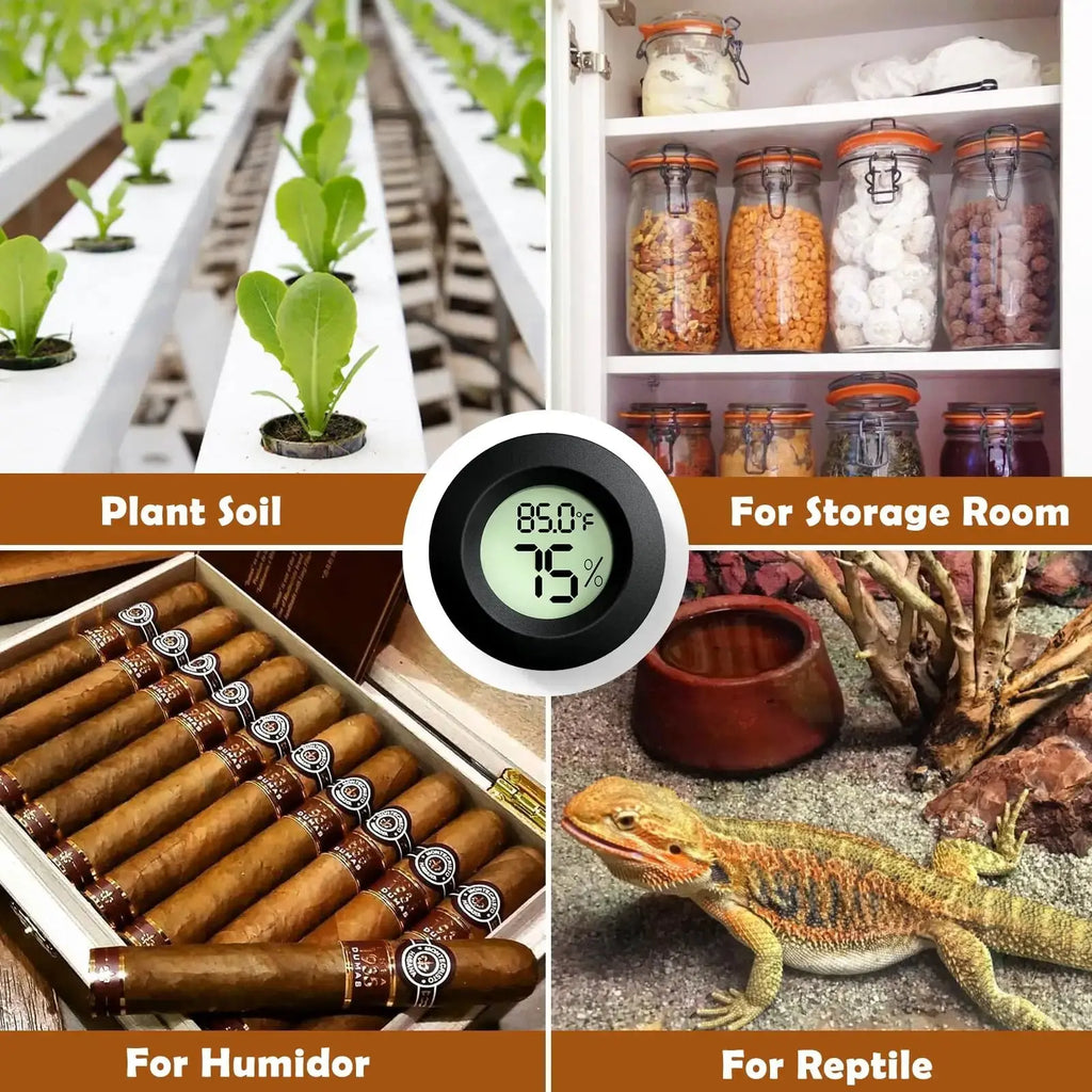 Vodolo Reptile Thermometer and Humidity Gauge,Digital Adhesive Reptile Hydrometer Thermomete Tank Accessories,Reptile Terrarium Thermomete Pet Supplies for Snake,Bearded by Vodolo