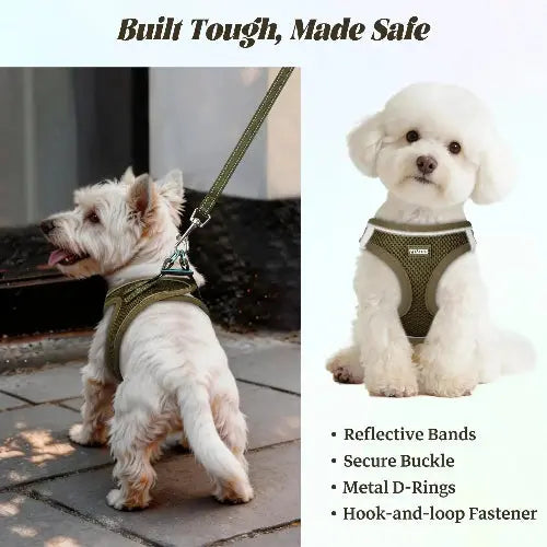 No Pull Dog Puppy Harness and Leash Set Reflective Mesh Vest XX-Small by YIMEIS