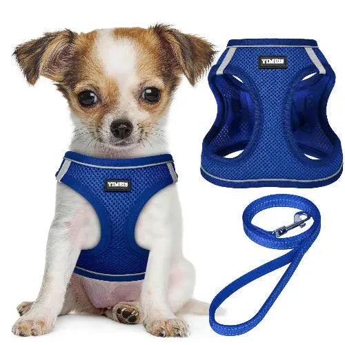 No Pull Dog Puppy Harness and Leash Set Reflective Mesh Vest XX-Small by YIMEIS