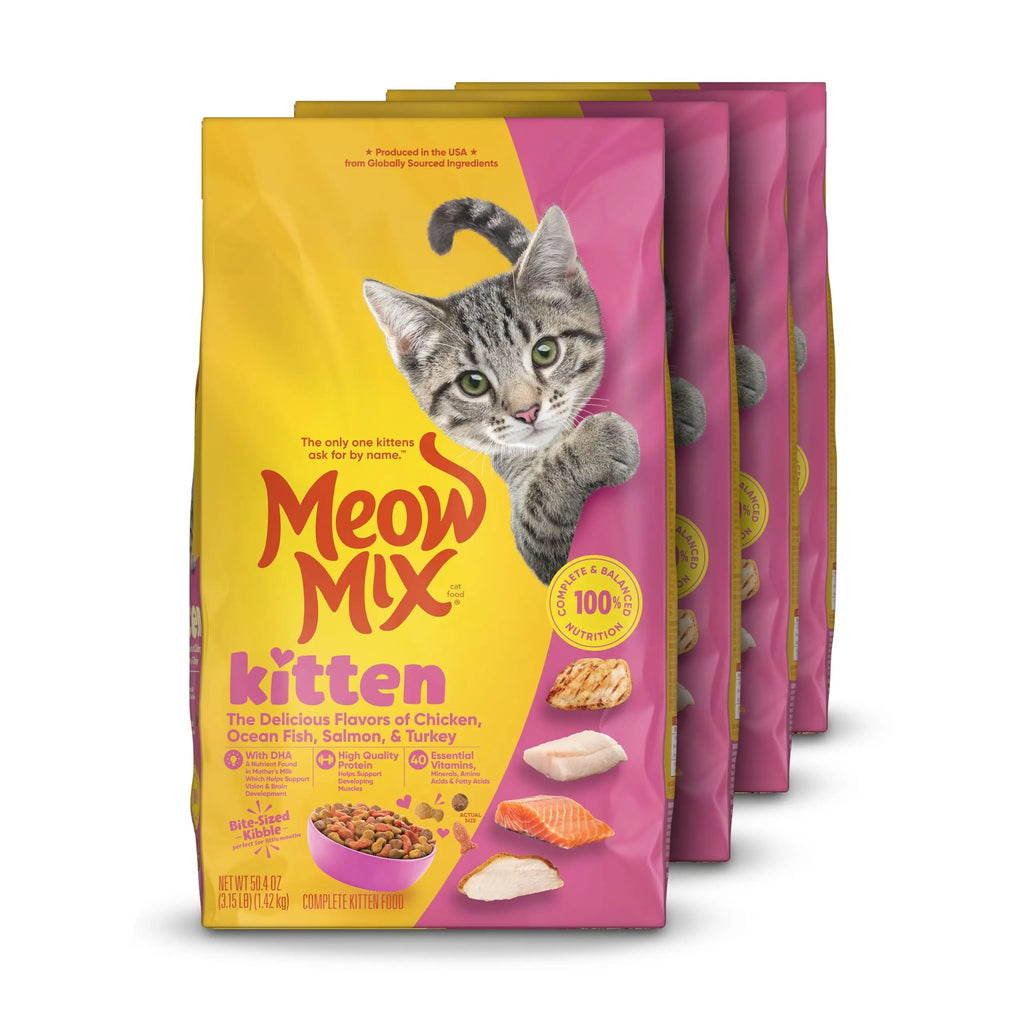 Meow Mix Kitten Li’l Nibbles Dry Cat Food for Kittens, 4 Bags - FurrBaby Necessities