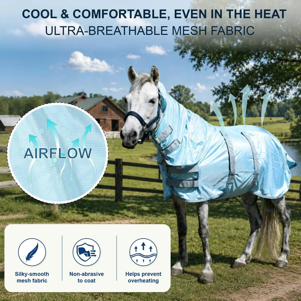 Gallopoff Mini Horse & Pony Mesh Fly Sheet with Neck & Belly Wrap by Gallopoff