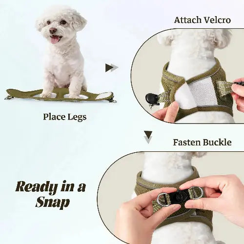 No Pull Dog Puppy Harness and Leash Set Reflective Mesh Vest XX-Small by YIMEIS