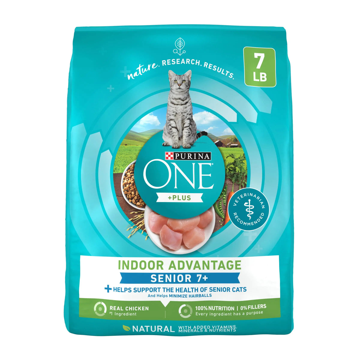Purina ONE High Protein, Natural Senior Dry Cat Food, Indoor Advantage Senior+ - 16 lb. Bag Purina ONE