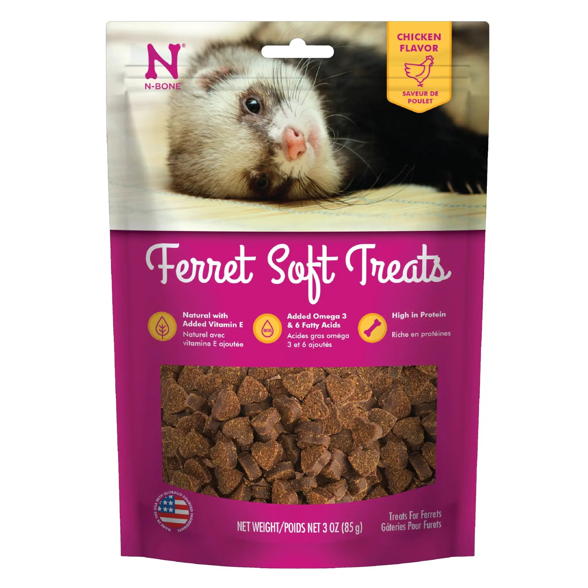 N-Bone 1 Pouch Ferret Soft Treats Chicken Flavor, 3 Oz by N-Bone