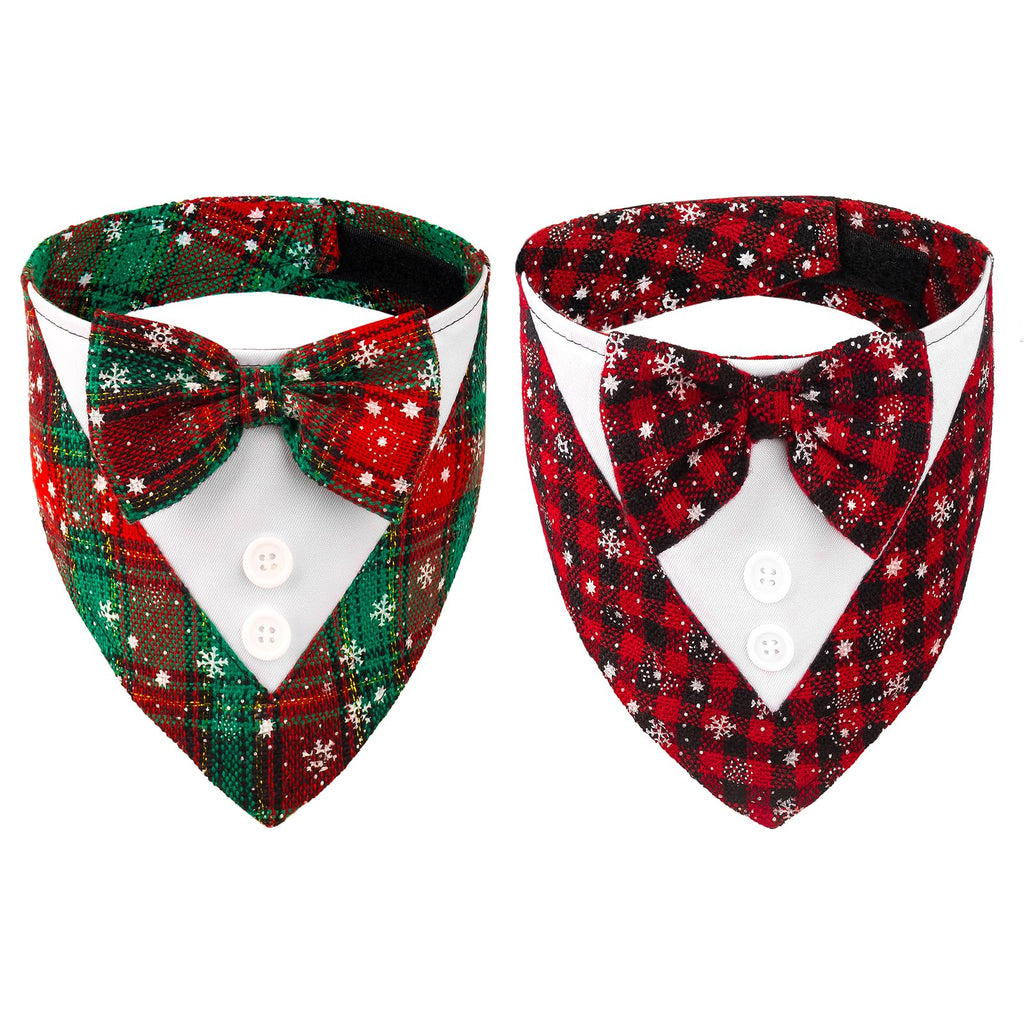 cyeollo Dog Tuxedo Costume Dog Wedding Bandana Collar with Bow Tie Adjustable Dog Tux Formal Dog Costumes Pet Party Birthday Gifts for Small Medium Large Dogs