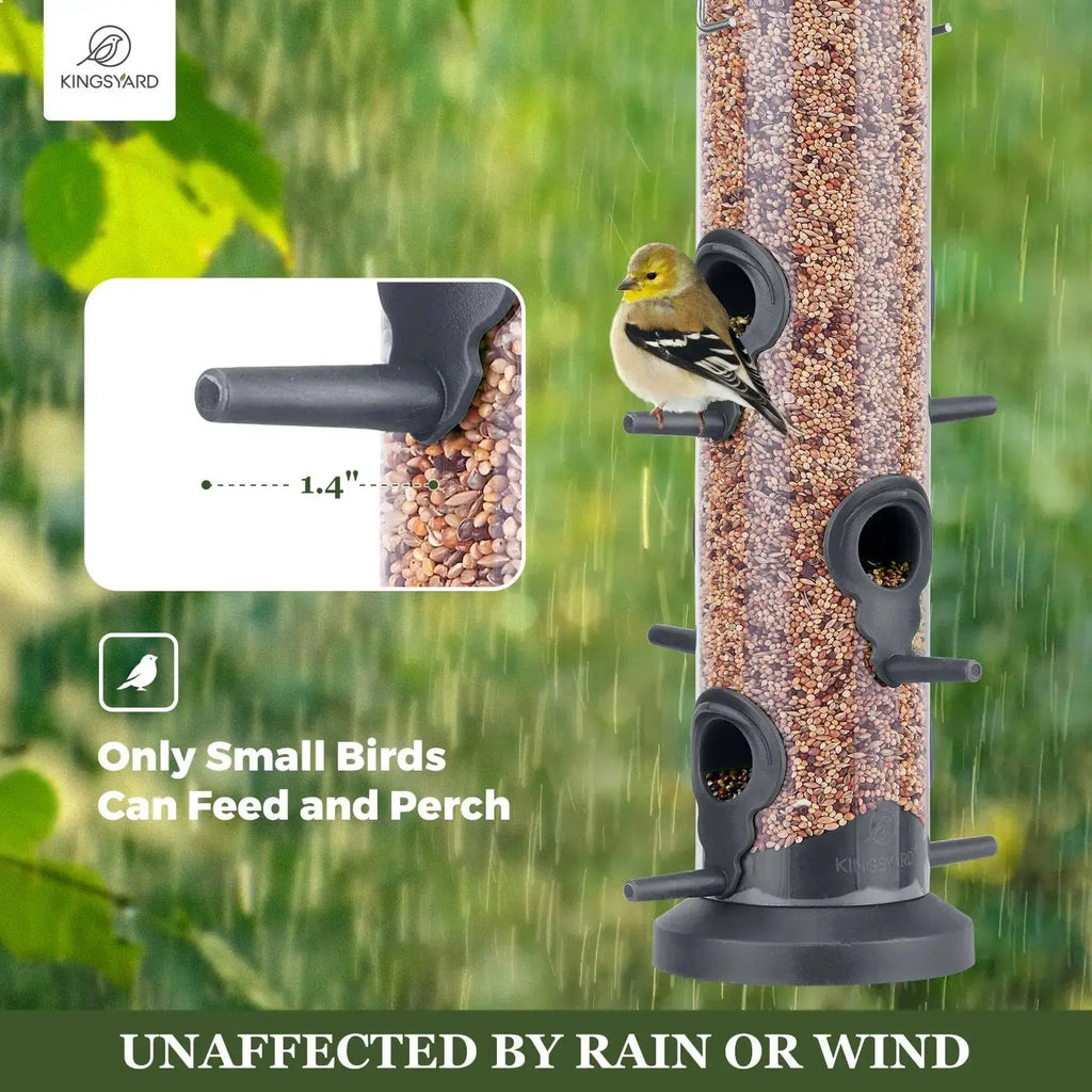 Kingsyard 2 Pack Tube Bird Feeders for Outdoors Hanging, Premium Hard Plastic Bird Feeder with 6 Feeding Ports by Kingsyard