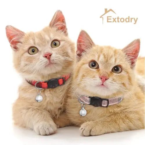 6 Pack Classic Plaid Cat Collars with Bells - Breakaway Kitten Collar and Adjustable 7-12in,Cute Kitty Collar for Girl Boy Cats,Pet Gifts,Accessories,Supplies,Stuff by Extodry