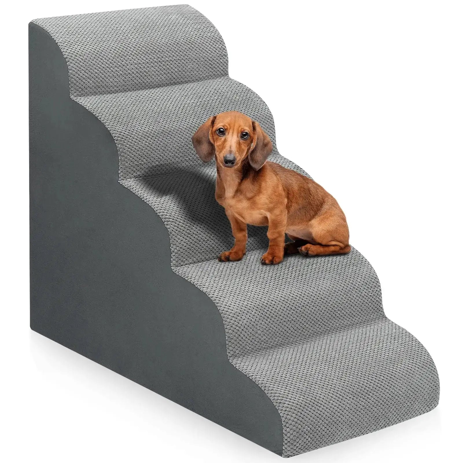 MEJYJEM Dog Stairs for high Beds 28.7” H, 5 Step Pet Ramp for Large Dogs by MEJYJEM