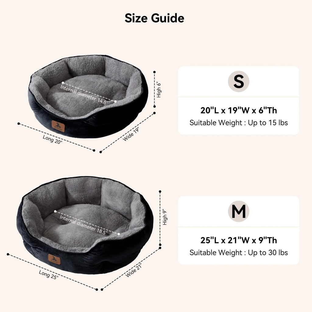 Asvin Dog Bed, Cat Beds for Indoor Cats, Pet Bed for Puppy and Kitty, Extra Soft & Machine Washable with Anti-Slip & Water-Resistant Oxford Bottom by Asvin