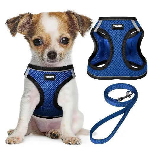 No Pull Dog Puppy Harness and Leash Set Reflective Mesh Vest XX-Small by YIMEIS