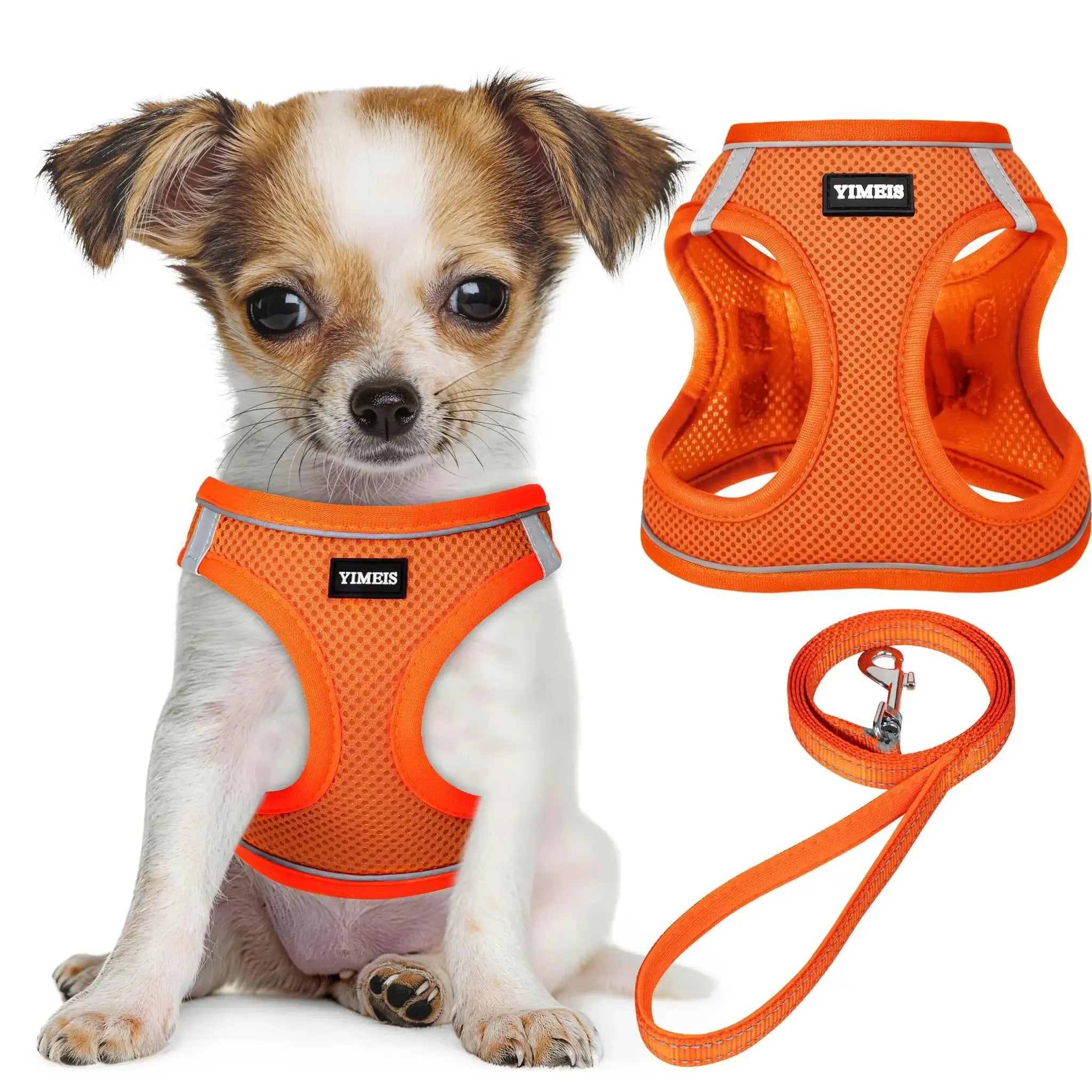 No Pull Dog Puppy Harness and Leash Set Reflective Mesh Vest XX-Small by YIMEIS