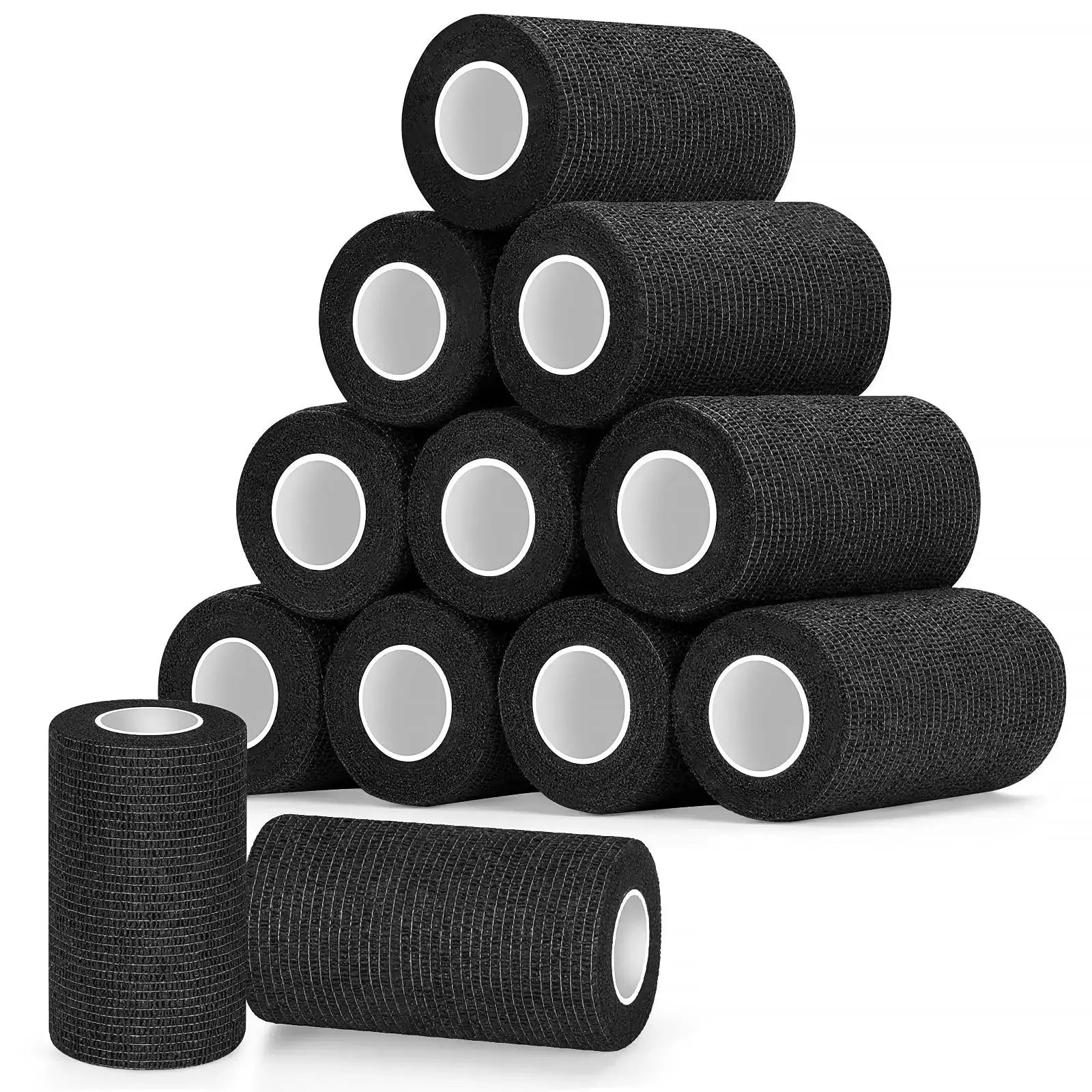 12 Pack Self Adhesive Bandage Wrap Cohesive Bandage Self Adherent Vet Wrap for Dog Pets Elastic Bandage Finger Tape Self Stick Wrap for First Aid Sports Injury Athletic Tape (Mixed Colors) by Sagafly
