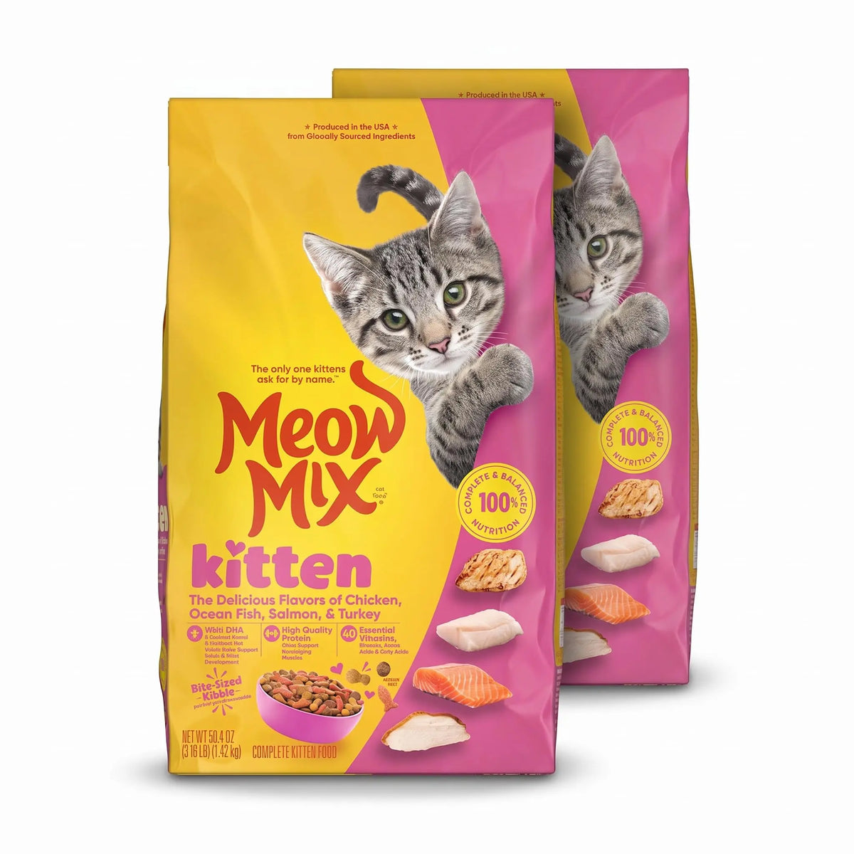 Meow Mix Kitten Li’l Nibbles Dry Cat Food for Kittens, 4 Bags - FurrBaby Necessities