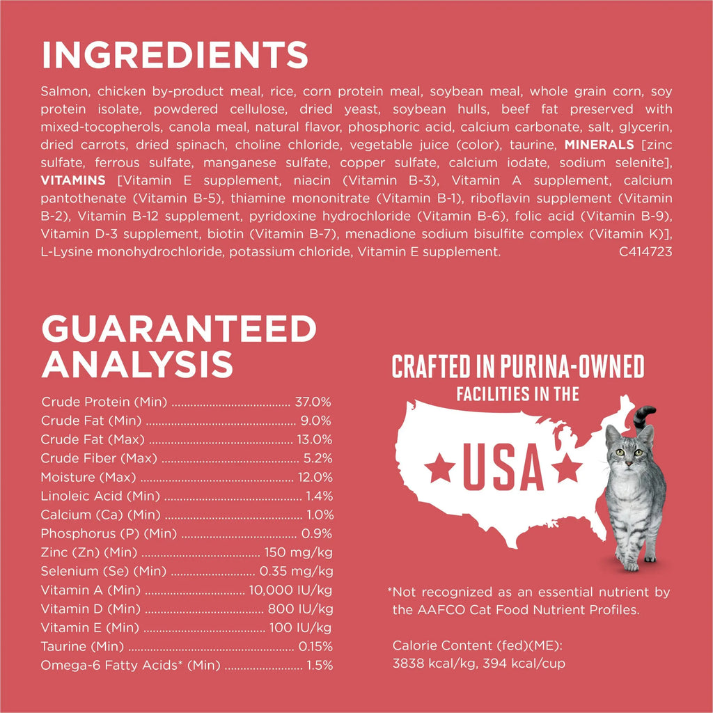 Purina ONE Natural Low Fat, Indoor Dry Weight Control High Protein Cat Food Plus Indoor Advantage with Real Salmon - 16 lb. Bag - FurrBaby Necessities