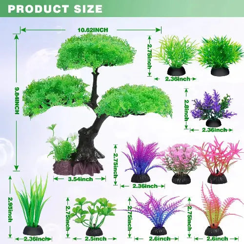 Ameliade Aquarium Artificial Plastic Plants Decoration by Ameliade