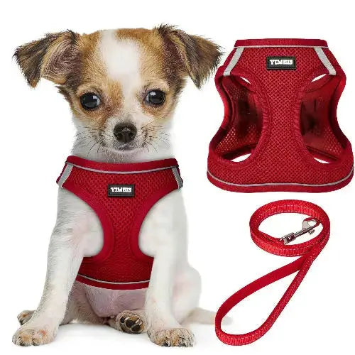 No Pull Dog Puppy Harness and Leash Set Reflective Mesh Vest XX-Small by YIMEIS