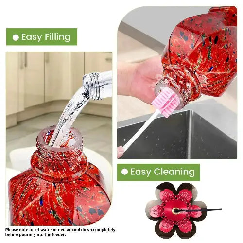 BOLITE Twisted Series Hand Blown Glass Hummingbird Feeders by BOLITE