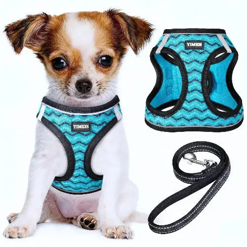 No Pull Dog Puppy Harness and Leash Set Reflective Mesh Vest XX-Small by YIMEIS